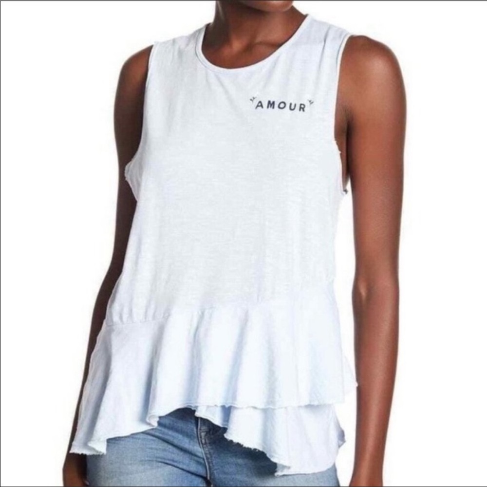 Sundry | Blue Amour Peplum Top